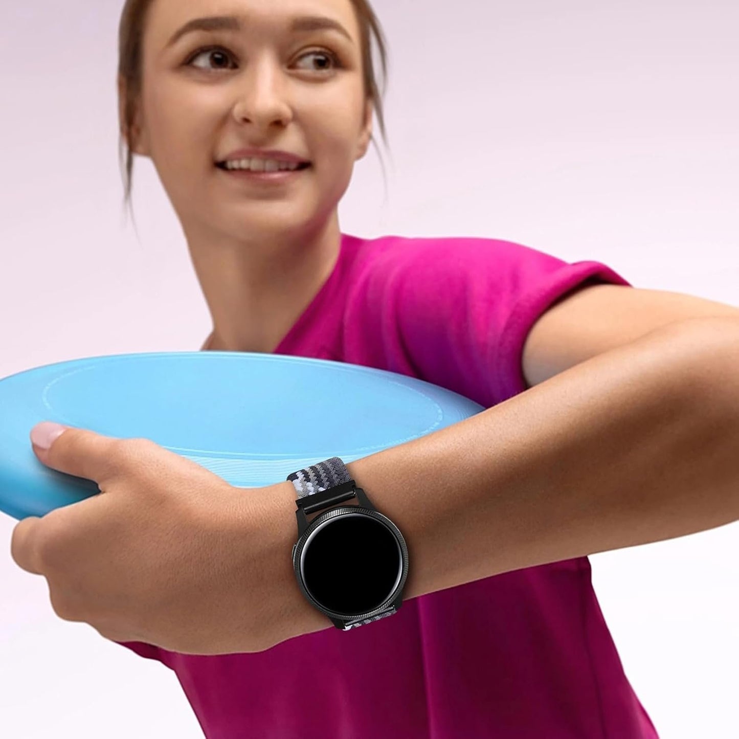 EverAct 22mm Magnetic Braided Watch Bands Compatible with Garmin Vivoactive 4/Venu 3/Venu 2/Forerunner 265/255/255 Music, Quick Release Elastic Nylon Soft Sport Stretchy Strap for Women Men