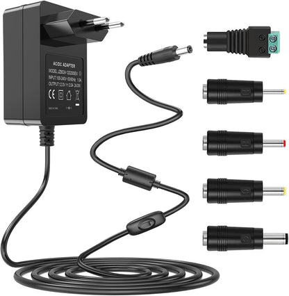 Gonine 12V Power Supply 2A 24W AC Adapter Wall Charger AC 100-240V to DC 12Volt 2A 1.5A Converter for LED Strip Lights, CCTV Cameras, BT Speaker, Router