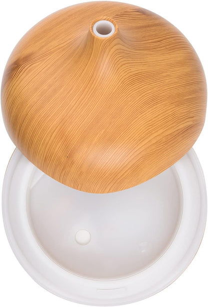 300ml Aromatherapy Essential Oil Diffuser Wood Grain Button Control ltrasonic Air Humidifier Cool Color LED Lamp