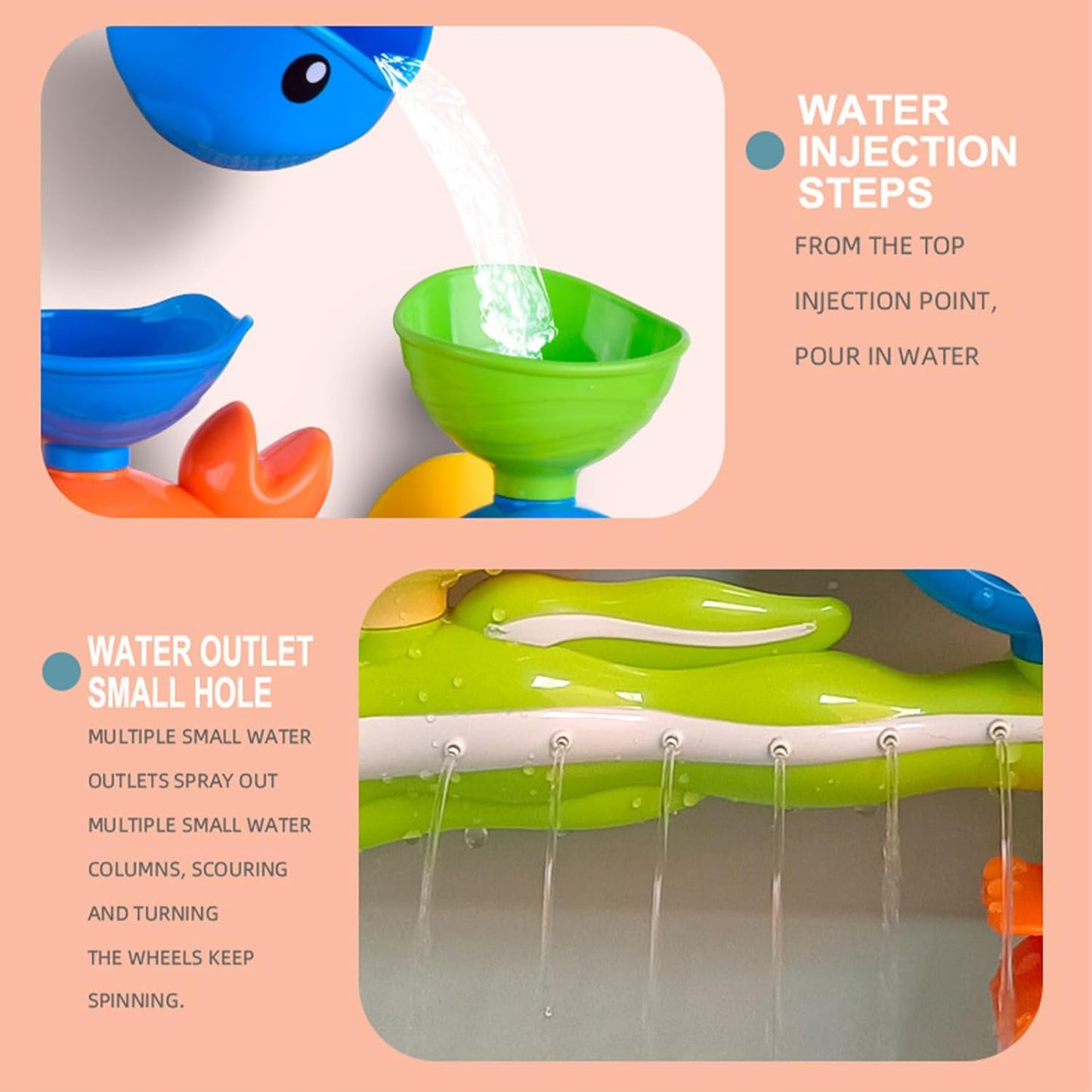 Suction Bath Toys, Shower Water Play Set, Fun Interactive Design, Strong Suction Attachment, Bathroom Entertainment, Ideal for Kids, Bathtub, Beach, Swimming, Travel, Daily Use