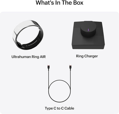 Ultrahuman Ring AIR-Smart Ring Activity Tracker, Size First with Ultrahuman Sizing Kit,Sleep Tracker,Smart Ring for Men/Women,Fitness Tracker (Size 8)