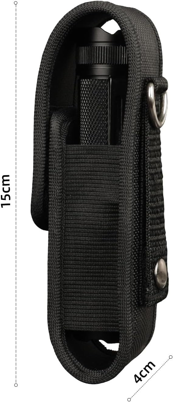 Wurkkos Flashlight Holster LED Tactical Flash Light Nylon Pouch Holder Belt Adjustable Heavy Duty Flashlight Carry Case 5.5"x1.2" for TD04/FC11/HD15/TS21/HD20/FC12(Flashlight not Included)