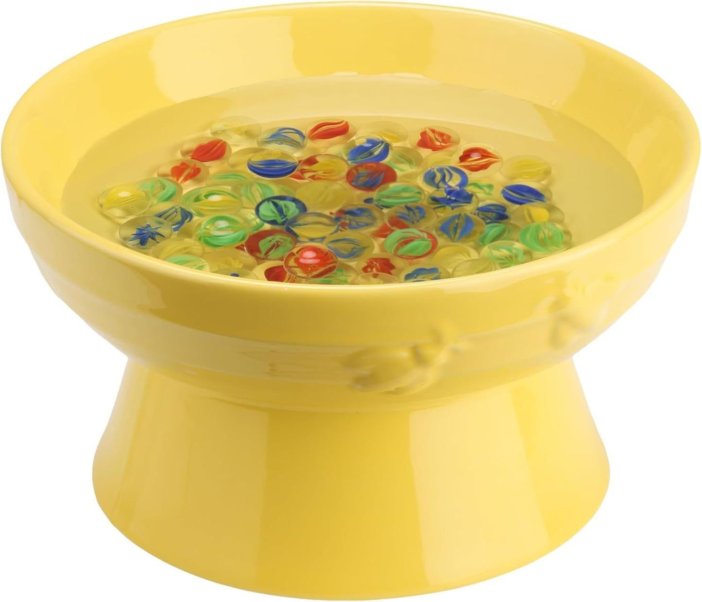 Navaris Bee Watering Station - Ceramic Bowl for Feeding and Watering Bees, Butterflies, Small Insects - Decorative Water Station for Gardens and Yards - Yellow