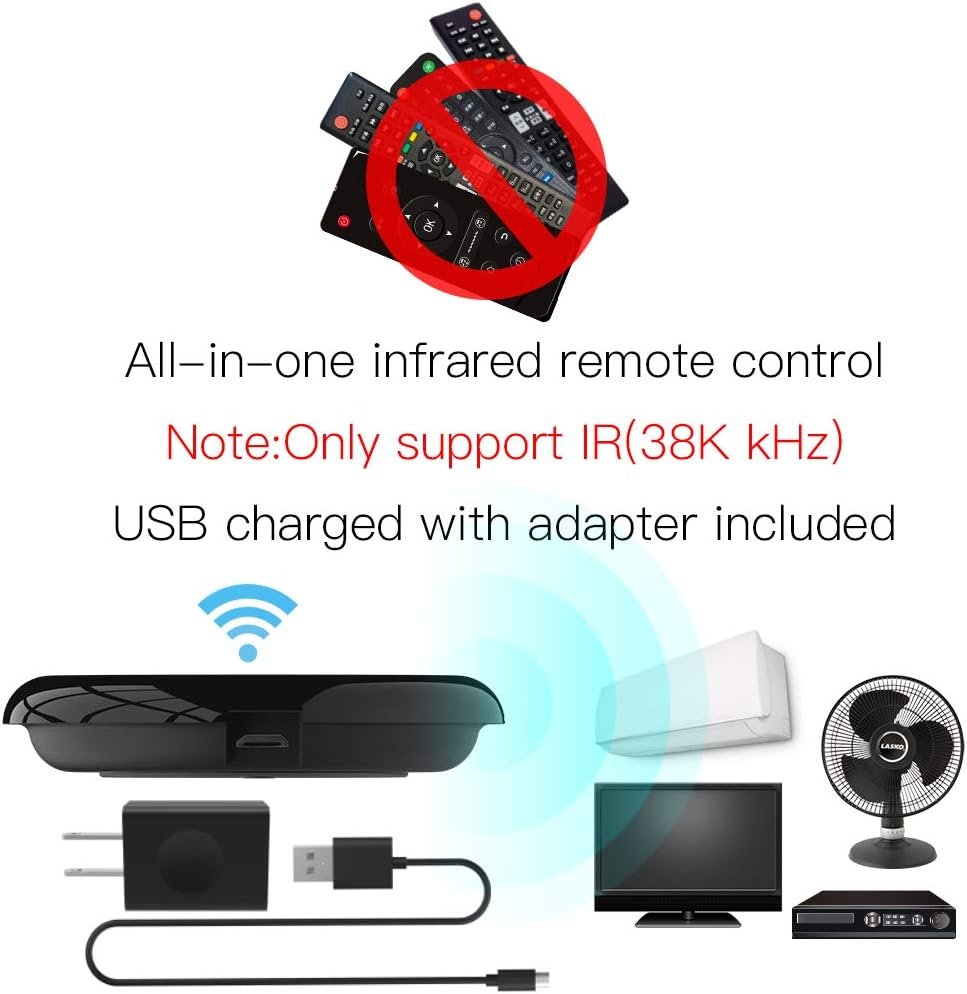 MoesGo WiFi IR Control Hub for Smart Appliances via Voice and Smart Life/Tuya App, Compatible with Amazon Echo and Google Home