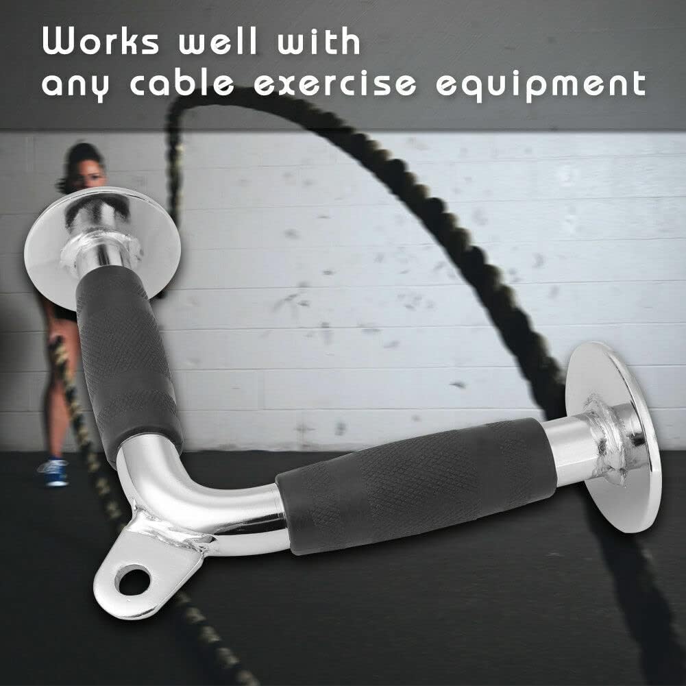 Home Gym Weightlifting Machine Attachments Tricep Press Push Down Bar V Handle Close Grip Cable V bar Rubber Handgrips