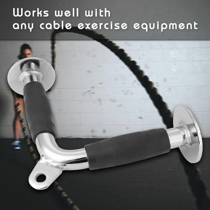 Home Gym Weightlifting Machine Attachments Tricep Press Push Down Bar V Handle Close Grip Cable V bar Rubber Handgrips