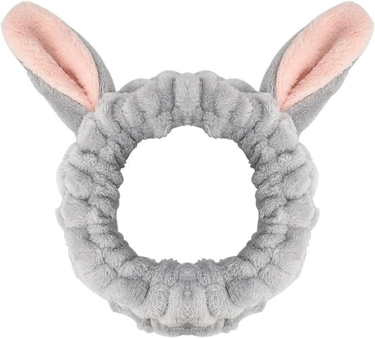 Animal Ears Face Wash Headband for Women Girl Makeup Spa Headbands for Washing Face Cute Hair Band for Make up Shower Headwarp Hair band Lovely Hair Accessories for Women Elastic Headband Head Bands