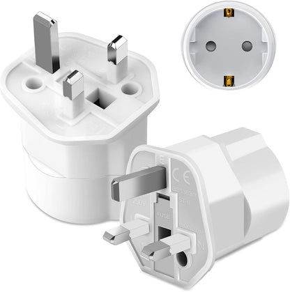 UK Plug Adapter,2pcs UK Plug to Italian Plug Adapter and Universal Travel Adapter, UK to Italy Adapter for Great Britain Qatar Ireland Maldives, Type G
