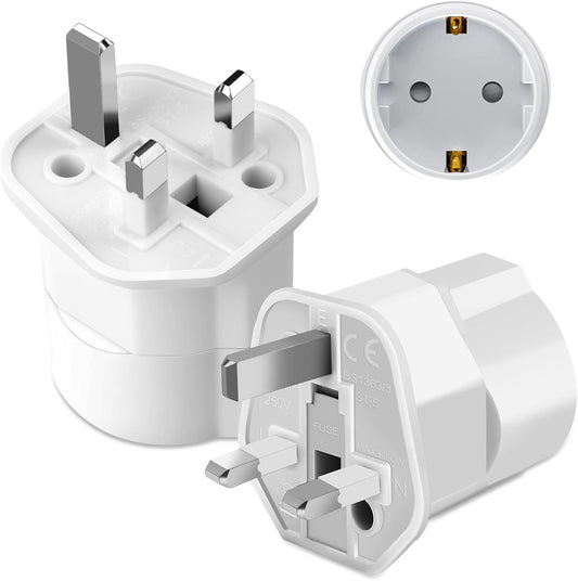 UK Plug Adapter,2pcs UK Plug to Italian Plug Adapter and Universal Travel Adapter, UK to Italy Adapter for Great Britain Qatar Ireland Maldives, Type G
