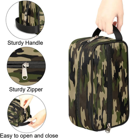 Camouflage Green Hanging Toiletry Bag,Travel Hygiene Kits for Boys Mens,Waterproof Makeup Carry-on Bags,Cosmetic Bag,TSA Approved Shave Dopp Kit for Toiletries Shower Bathroom Accessories Gifts,