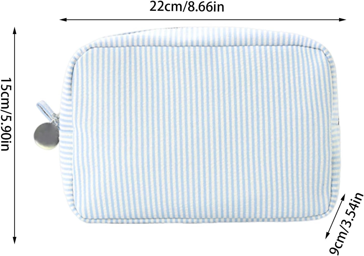 Travel Makeup Bag, Large Capacity Organizer, Portable Toiletry Case, Aesthetic Zipper Pouch, 8.66x5.91x3.54 inches, Lightweight Sturdy Design, Ideal for Gym, Outdoor Adventures