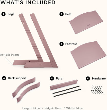 Tripp Trapp Chair from Stokke, Heather Mauve - Adjustable, Convertible Chair for Toddlers, Children & Adults - Convenient, Comfortable & Ergonomic - Classic Design