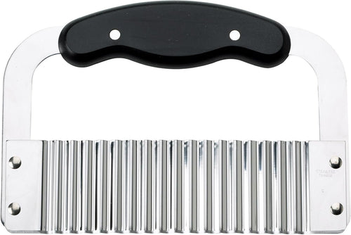 HIC Wavy Crinkle Cutting Tool Serrator Salad Chopping Knife and Vegetable French Fry Slicer, Steel Blade, 7.25-Inches x 5-Inches