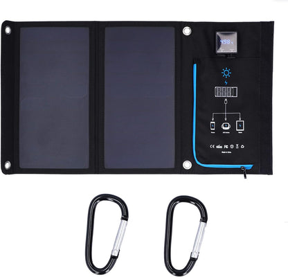 QANYEGN Portable Solar Charger, Solar Charging Bag with USB Ports, Portable Solar Power Bank for Smartphones, Tablets, Power Bank