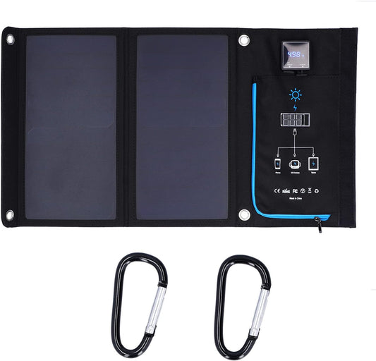 QANYEGN Portable Solar Charger, Solar Charging Bag with USB Ports, Portable Solar Power Bank for Smartphones, Tablets, Power Bank