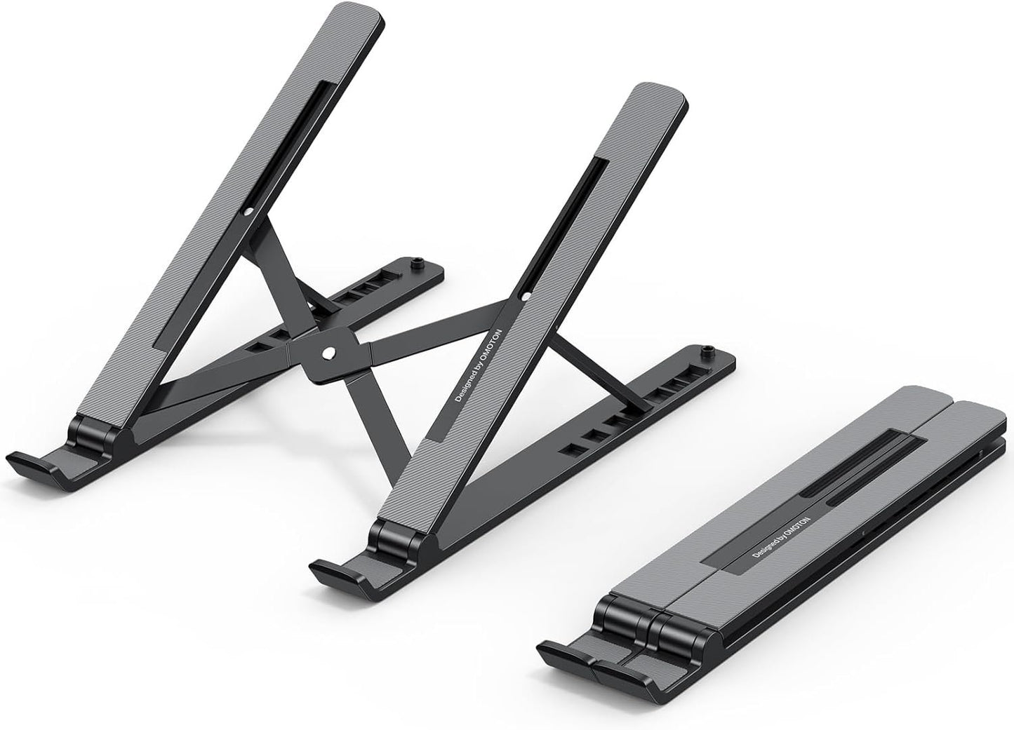 Laptop Stand, OMOTON Laptop Stand for Desk Ergonomic 7-Levels Angles Adjustable Computer Stand, Portable ABS Laptop Riser Holder Compatible with All Laptops and iPad（10-15.6"）
