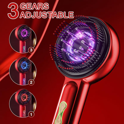 XPJBKC Electric Head Massager, 2-in-1 Scalp Massage Brush with Hair Oil Applicator and 660 nm Red Light, Electronic Scalp Massager with 3 Modes for Massage, Scalp Care