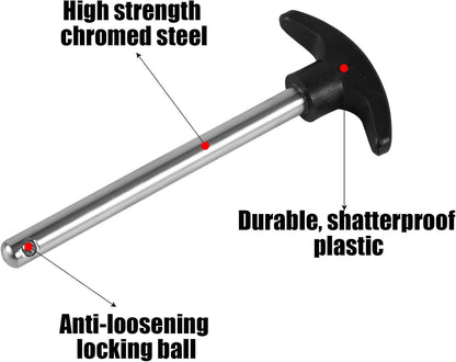 Crescent-Shaped Weight Stack Pin, Pin Tensile 3/8 Inch Diameter 4.4 Inch Locking Space Heavy-Duty Gym Pin Weight Plate Pin for Home Gym Exercise Machine Accessories