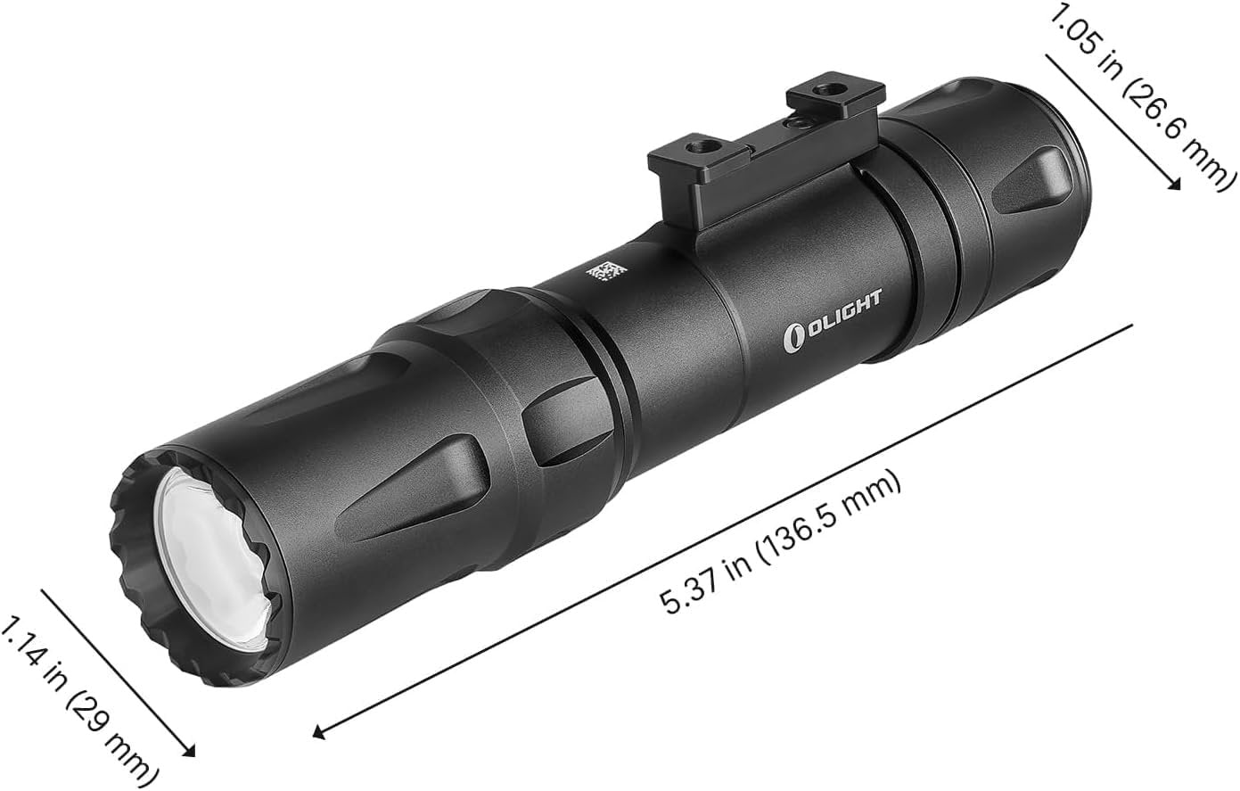 OLIGHT Odin 2000 Lumens Rechargeable Tactical Flashlight, Flashlight with Magnetic Remote Switch, Picatinny Rail Mounted Light 300 Meters Long Distance (Black)