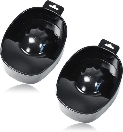 (Black) - 2pcs Manicure Bowls Nail Soaking Bowl Nail Art Manicure Care Soak Bowl for Art Polishing Remover Treatment