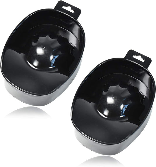 (Black) - 2pcs Manicure Bowls Nail Soaking Bowl Nail Art Manicure Care Soak Bowl for Art Polishing Remover Treatment