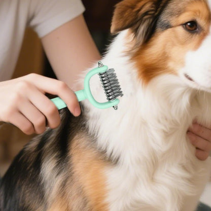 Qkbuza Pet Grooming Kit - Self-Clean Slicker Brush - Multifunctional Portable Detailing Tool Set for Shedding Indoor clean Kitten Home Bath Travel Puppy