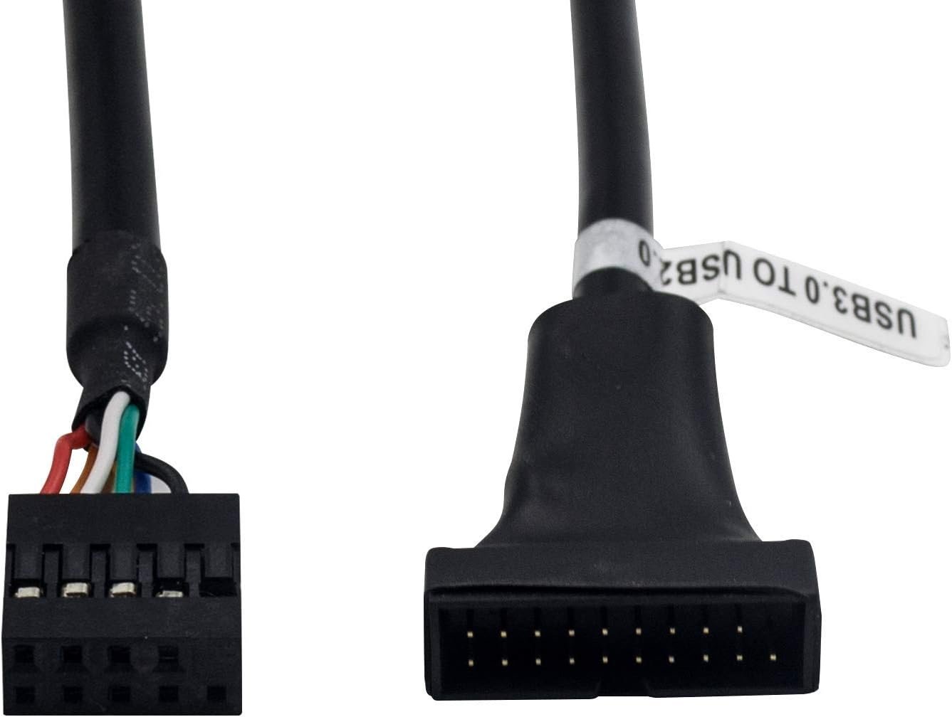 Duttek USB 3.0 Header to USB 2.0,USB 3.0 to USB 2.0 Motherboard Adapter Cable,19 Pin USB3.0 Male to 9 Pin USB2.0 Female Motherboard Cable Adapter Converter 6 inch/15cm (2-Pack)