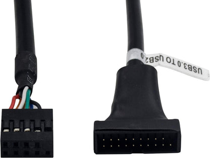 Duttek USB 3.0 Header to USB 2.0,USB 3.0 to USB 2.0 Motherboard Adapter Cable,19 Pin USB3.0 Male to 9 Pin USB2.0 Female Motherboard Cable Adapter Converter 6 inch/15cm (2-Pack)