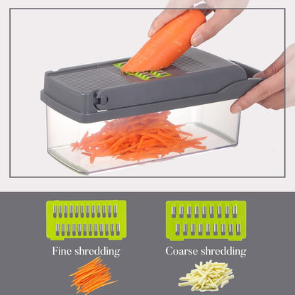 16-in-1 Vegetable Cutter Vegetable Chopper,Multifunctional Food Chopper, Kitchen Professional Vegetable Slicer Dicer Cutter, Food Chopper Accessory, Manual Hand Cooking Gadget for Kitchen Tool.