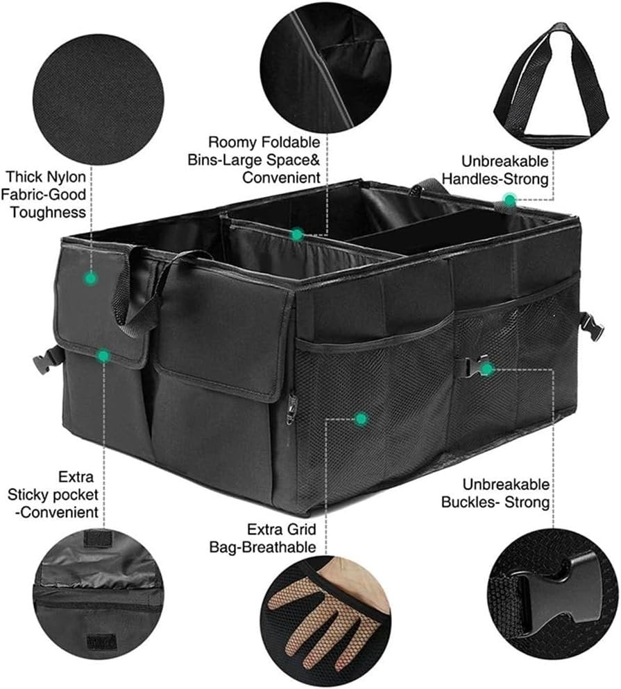 Car Boot Organiser Partition Collapsible Storage Box Trunk Bag Tool Multipurpose