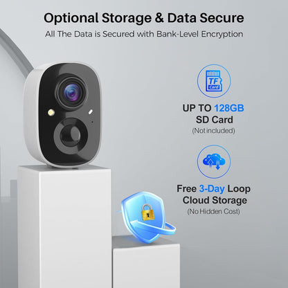 Security Cameras Wireless Outdoor, Outside Cameras for Home Security with AI Motion Detection, Recharge Battery Powered, 2K Color Night Vision, IP66 Weatherproof, 2-Way Talk, SD/Cloud Storage