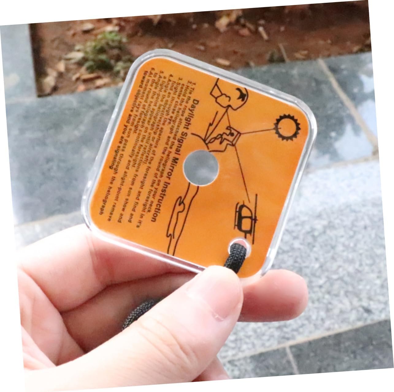 Mipcase Reflective Mirror Small Signal Mirror Outdoor Retroreflector Multi-Function Mirror Field Sourkout