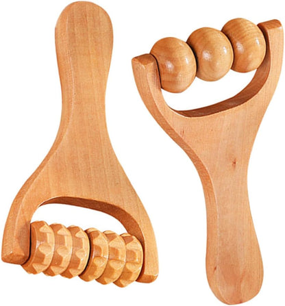 PACKOVE 3 Set Strumento A Rulli Massaggi Massaggianti Attrezzo Portatile Massaggiatore Cervicale Massaggio A Strumento Di Massaggio Manuale Massaggio Alla Fascia Di Legno 2 Pezzi * 3
