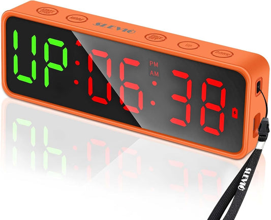 Small Gym Timer Clock, Stopwatch, Workout Interval Timer with Built-in Powerful Magnet, Large LED Digital Display, Home Accessories Countdown Clock for Home Gym Garage Schools (Black)