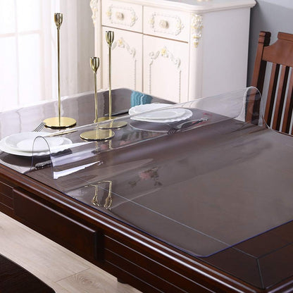 Round Clear Plastic Tablecloth Table Protector Furniture Circle Cover Vinyl Waterproof Wipeable PVC Water Heat Resistant for Dining Table Top Cover Glass Desk Mats Pad 42 Inch Diameter 1.5mm Thick