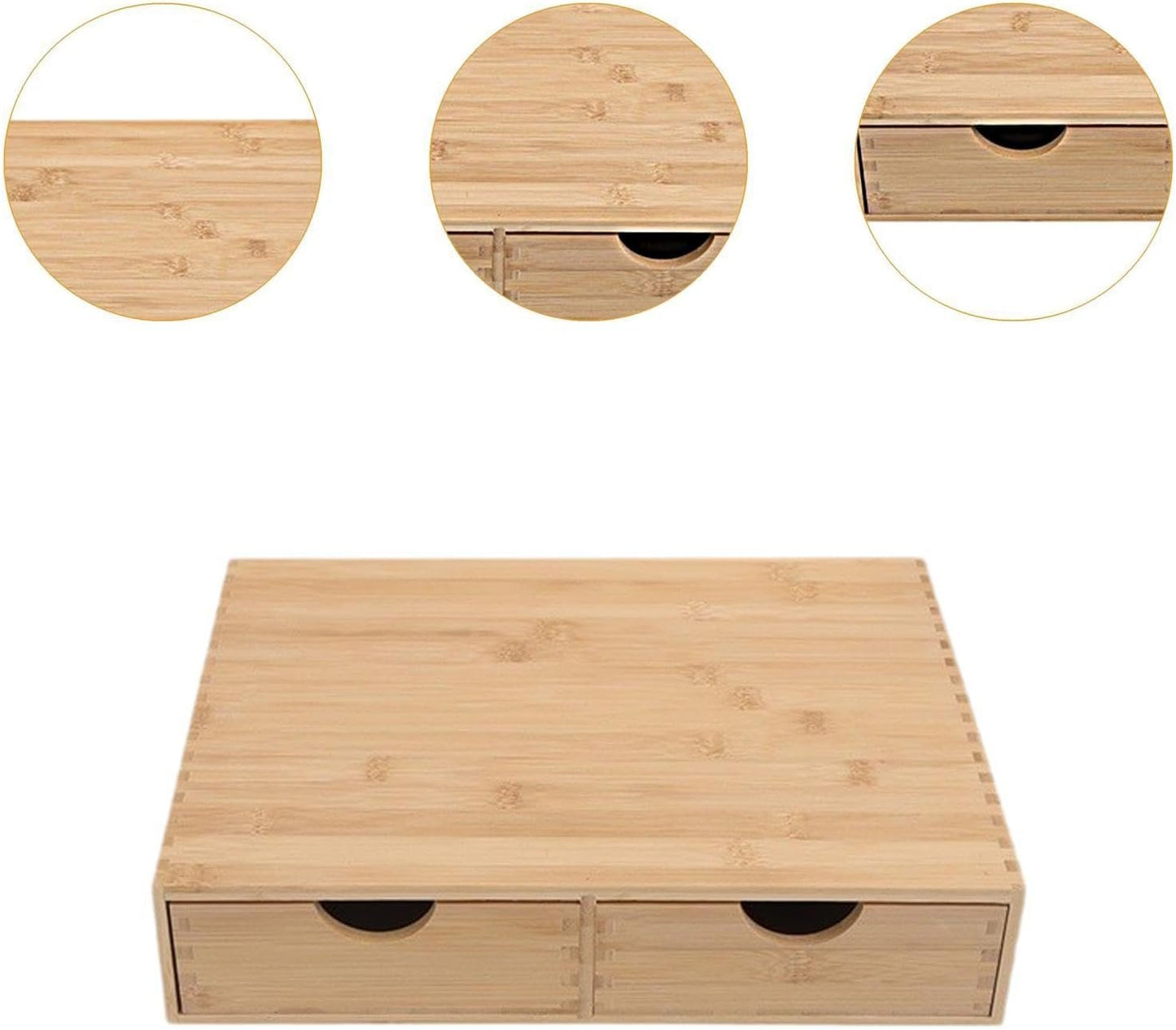 Bamboo Desk Organizer Cup Holder Tabletop Storage Organization Box Desktop Drawer for Counter Workspace Toiletries Supplies