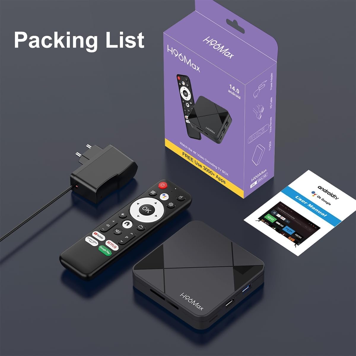 LEFFOT Android 14.0 TV Box, RK3518 4K UHD Streaming Device for TV, 2GB RAM + 16GB ROM, Smart TV Box with HDR10, Voice Control, 2.4G & 5G WiFi 6, 100M Ethernet, BT 5.4, USB 3.0, RK3518 Quad Core A53