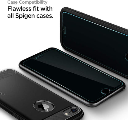 Spigen Tempered Glass Screen Protector [GlasTR AlignMaster] Designed for iPhone SE 3 (2022) / iPhone SE 2 (2020) / iPhone 8 / iPhone 7- (2 Pack)