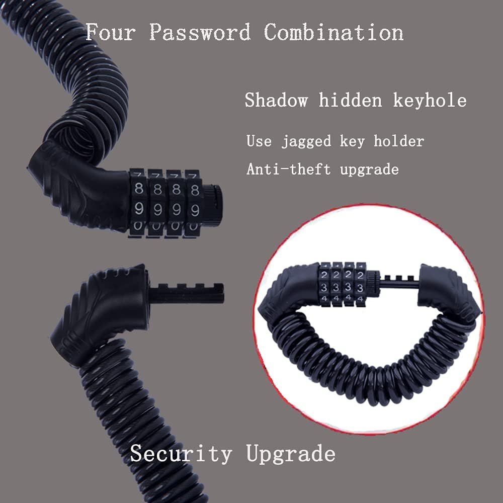 UiiziC Bike Chain Lock, Portable Bicycle Security 5 Digit Resettable Combination Lock with Heavy Duty Alloy Steel Chain