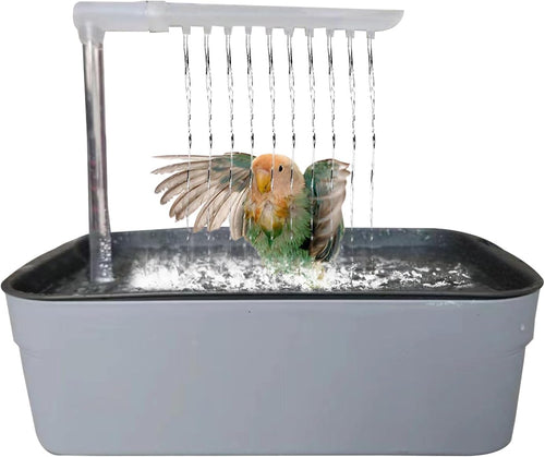 Parrot Bathtub, Automatic Bird Shower Station, Usb Powered Pet Bath Tub with Fountain Spray, Interactive Cage Bathing Toy for Small Medium Breeds, for Aviary, Garden, Outdoors