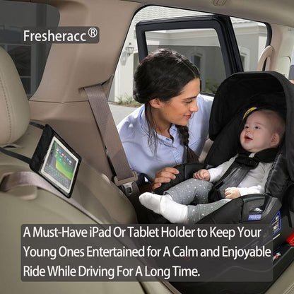 FresherAcc Car iPad Kindle Tablet Holder for Rear and Forward Facing Mirror, Car Mount Hanger Case for Vehicle Backseat Headrest Up to 10.5', Lightweight Washable and Portable (Black)