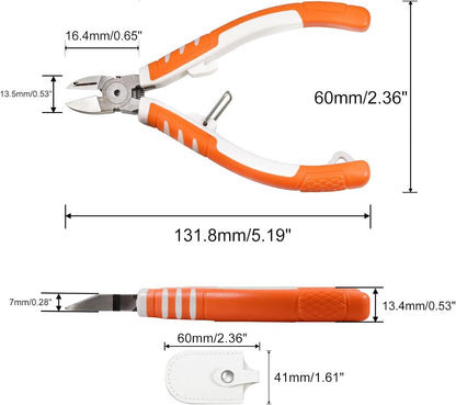 SPEEDWOX Precision Diagonal Cutting Pliers 5 Inches Wire Flush Cutters Ultra Sharp Electronics Pliers Model Sprue Wire Clippers Side Cutting Nippers with Safety Lock and Protective Holster CR-V Steel