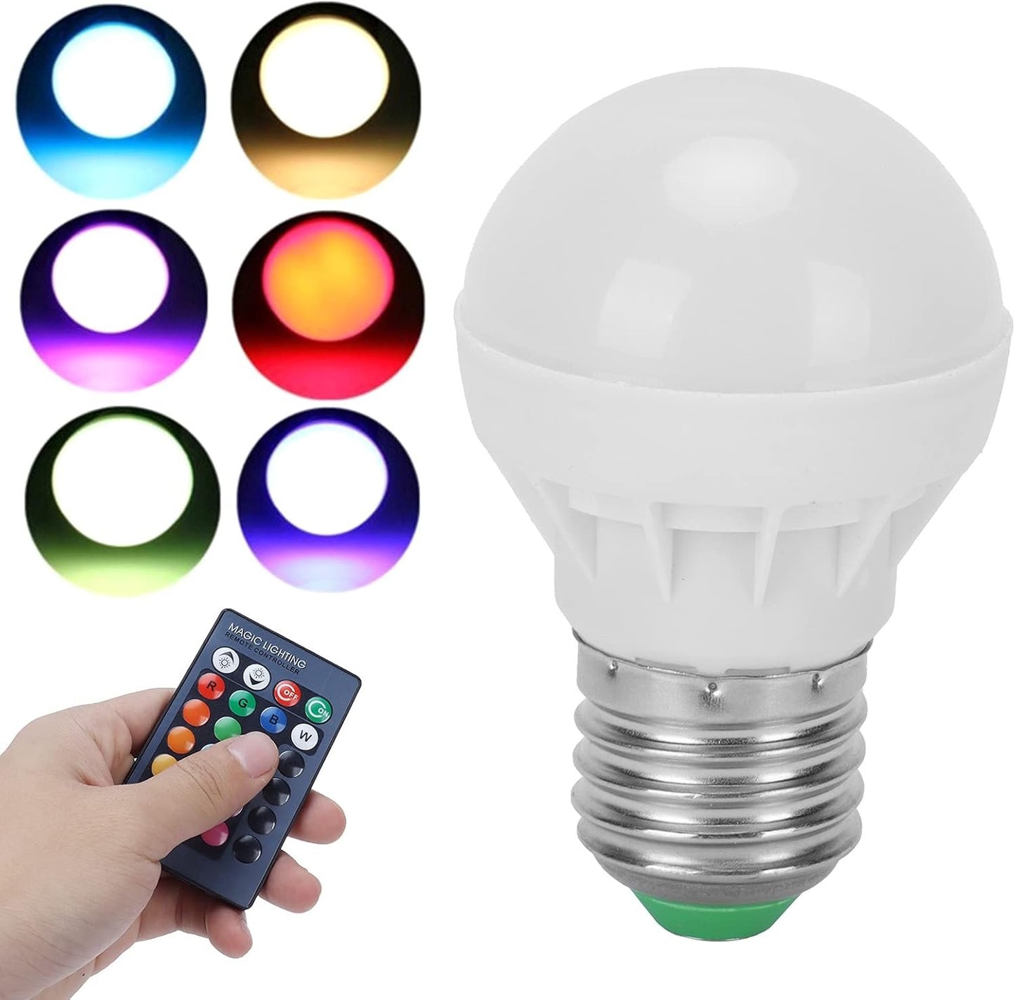 RGB Light Bulb LED Colour Changing Light Bulb 3W E27 Remote Control Smart Bulb LED Light Bulbs Mood Lighting for Home Decor