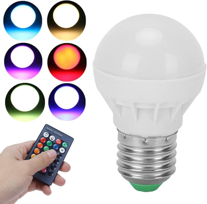 RGB Light Bulb LED Colour Changing Light Bulb 3W E27 Remote Control Smart Bulb LED Light Bulbs Mood Lighting for Home Decor