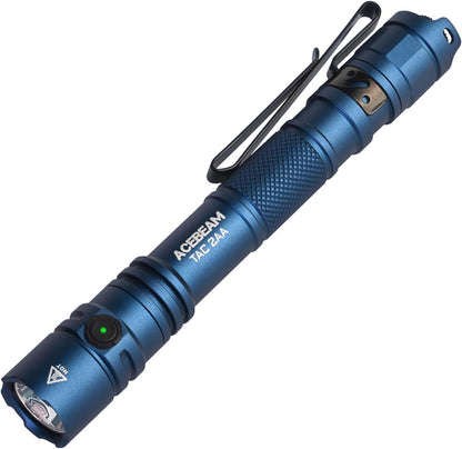 ACEBEAM TAC 2AA EDC Tactical Dual Modes Flashlight Rechargeable, 1400 High Lumens, Dual Switch Pocket LED Flashlight, Super Bright Small Flash Light for Emergency, Camping, Home(SFT-25 LED)