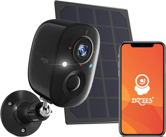 Dzees Upgrade Solar Camera Security Outdoor Wireless, Wireless Outdoor Security Cameras with Solar Panel, 1080P Color Night Vision, Spotlight/Alarm, AI Detection, 2-Way Talk, IP66 Waterproof