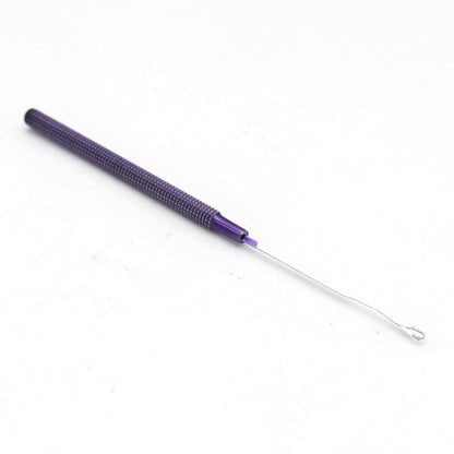 Professional Hair Extension & Beading Tool Kit Remove Plier Set for beads (4 Piece) I-Link Micro Ring Loop Needle Pulling Hook Threader Wire for Silicone Rings (Purple)