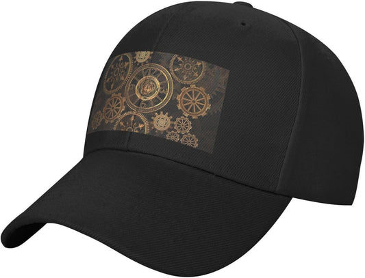 WOPQS Gears Clock Bronze Century Tinta unita Curvo tesa Duckbill Cap Outdoor Travel Beach Sun Hat Cappello da baseball