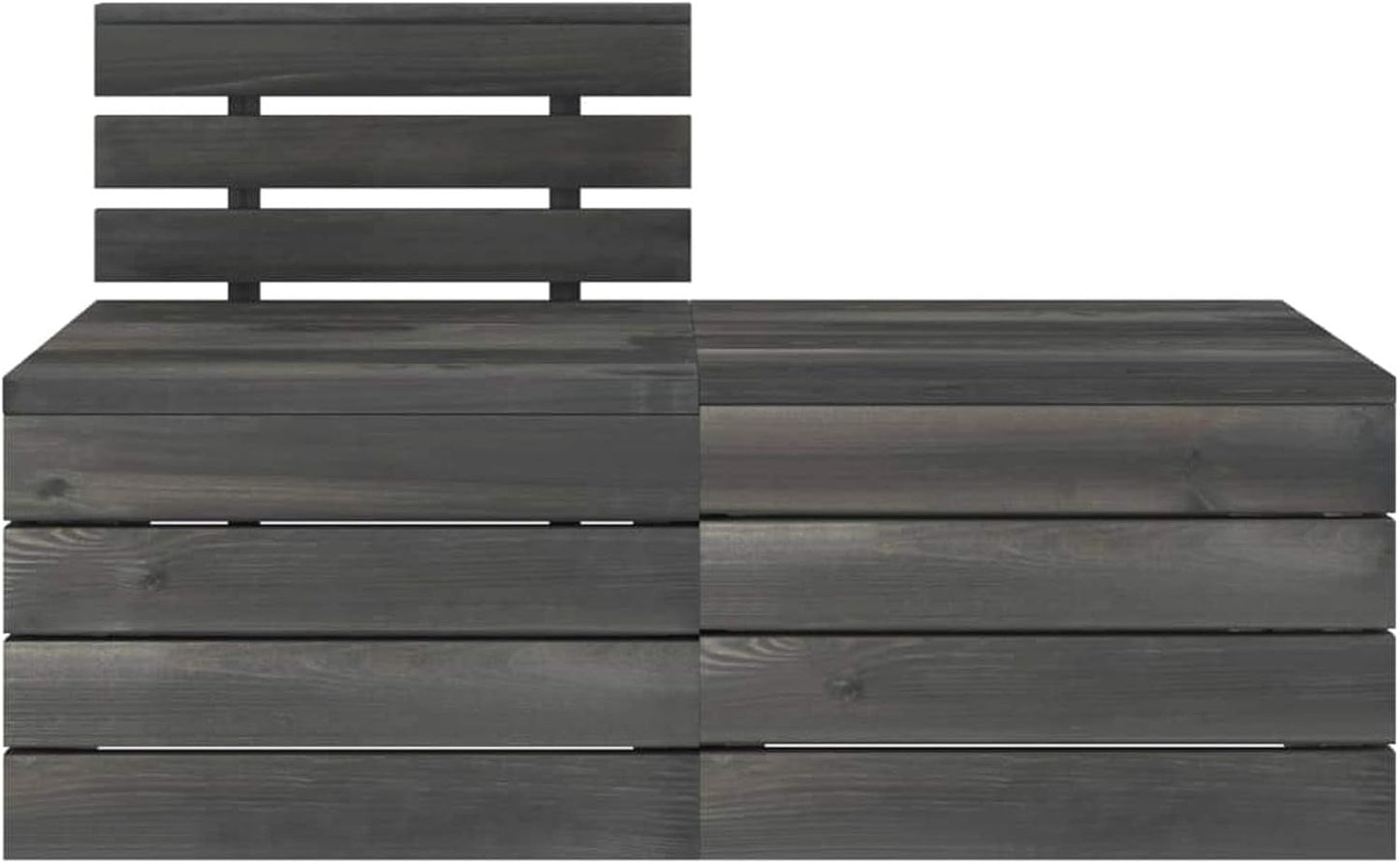 Homgoday Set Divani da Giardino su Pallet 2pz Pino Massello Grigio Scuro, Lettini Prendisole, Divano Letto Mobili, Lettini da Giardino, Lettino da Piscina da Giardino per Esterno Piscina