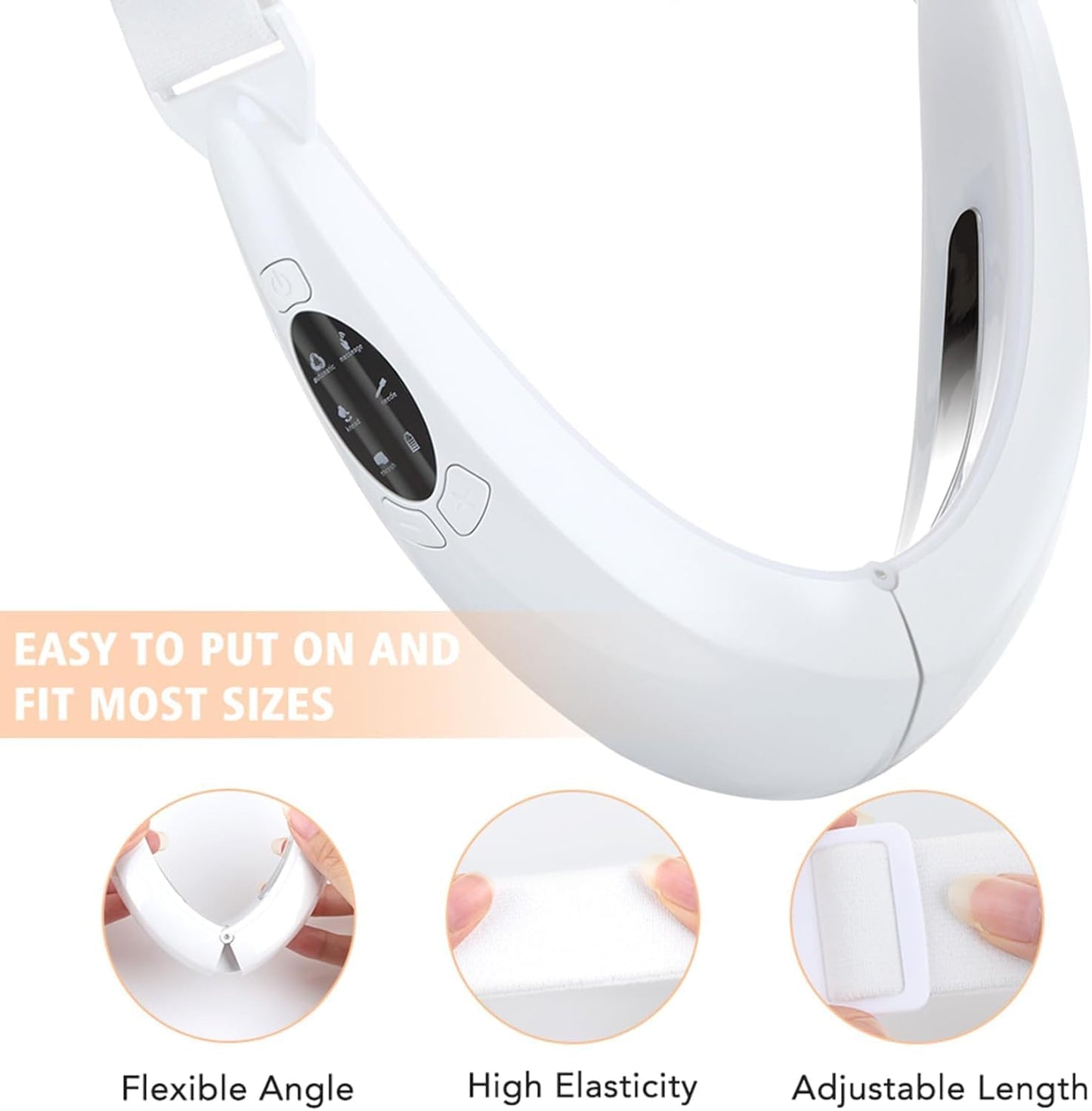 Slimdefine Face Massager, Slimdefine Jawline Massager, Slimdefine V Face Beauty Device, with 8 Modes, The Straps are Freely Adjustable (White)
